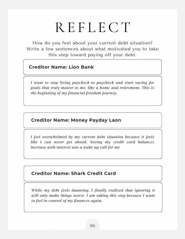 Debt Repayment Workbook - Image 4