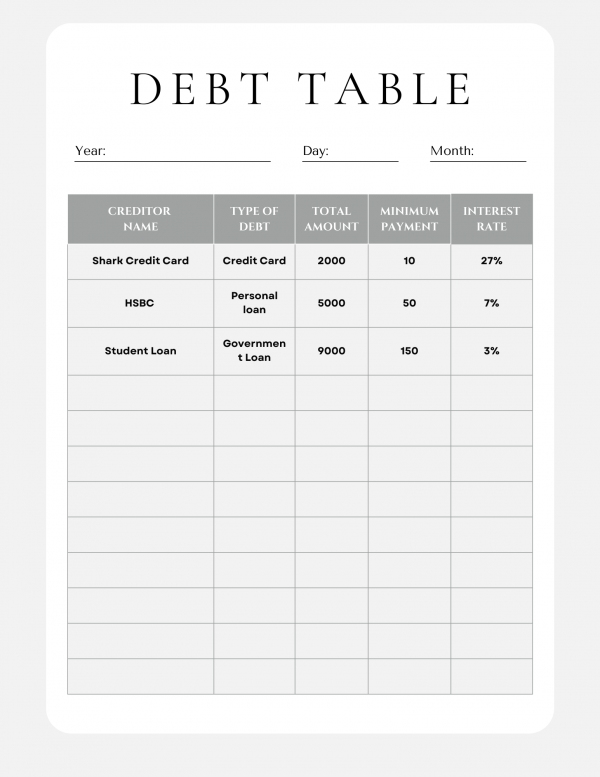 Debt Repayment Workbook - Image 2